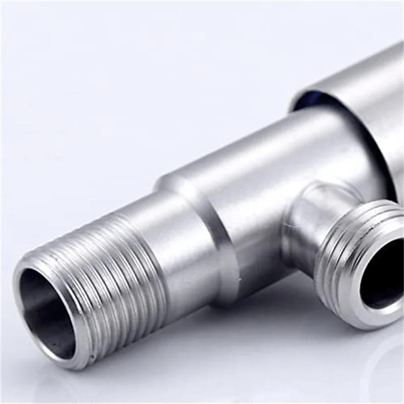 Description Picture 2 of itemStainless Steel Hot ＆ Cold Inlet Valve Bathroom Faucet Stop Valve Kitchen Sink Basin Triangle Valve Water Pressure Regulator