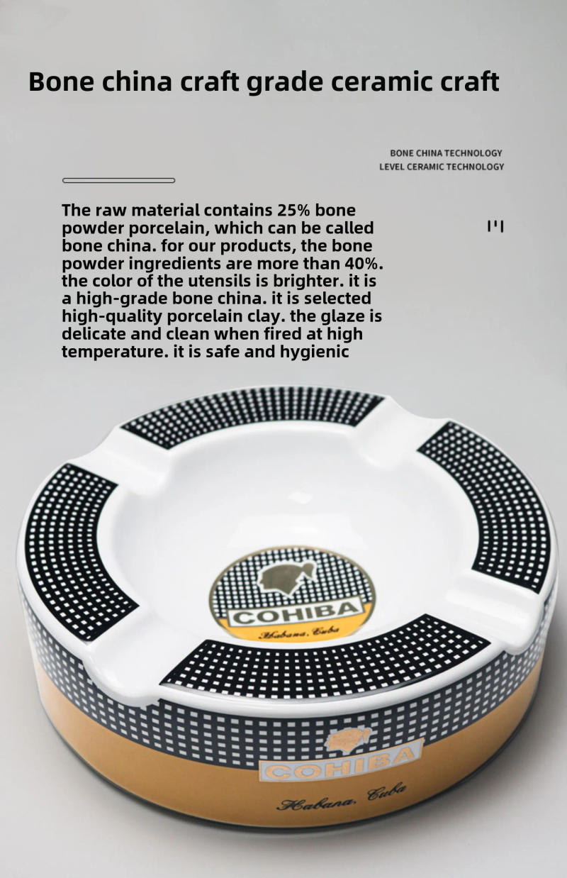 Description Picture 3 of itemCigar Ashtray Big Ashtrays for Round Cigarettes Large Rest Outdoor Cigars Ashtray for Patio/Outside/Indoor Ashtray