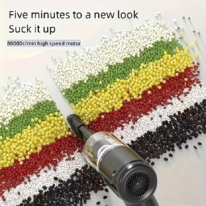 Description Picture 6 of item120w Wireless Mini New Car Vacuum Cleaner 9000pa High-power Car Home Dual-use Handheld Dust Blower Small Pet Hair Dryer 2024