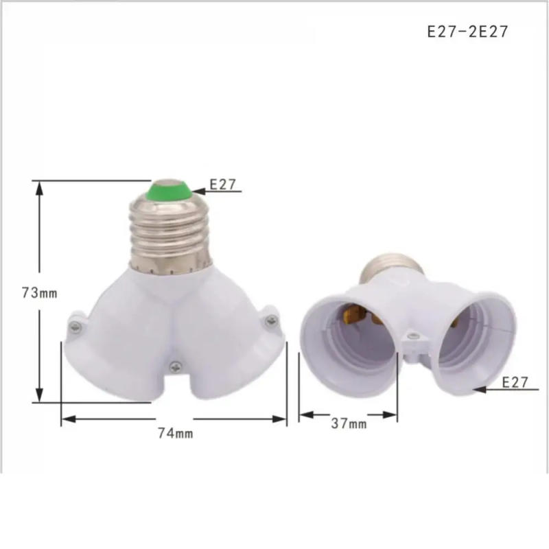 Description Picture 3 of item1/2/3PCS In 1 Double E27 Socket Base Extender Splitter Converter Plug Halogen Light Lamp Bulb Holder Copper Contact Adapter Tool