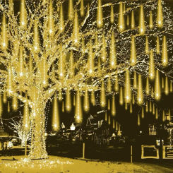 Outdoor LED Meteor Shower Fairy String 32/24/16/8 Tubes Garland Lights Wedding Street Garden Decor Christmas Decorations Navidad