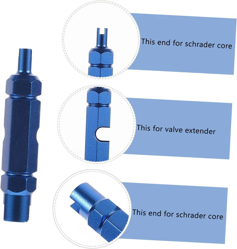 Description Picture 6 of item4 IN 1 Valve Core Remover Tool and Aluminum Bicycle Presta Valve Cap Schrader Valve Cover Dustproof for MTB Road Bike