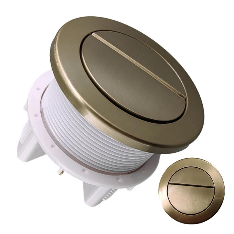 Description Picture 6 of itemBrushed Gold Twin Hose Toilet Push Button Dual Flush Air Type Pneumatic Toilet Water Tank Flush Button Plastic Bathroom Parts