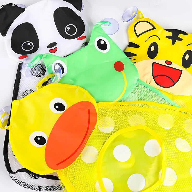 Description Picture 2 of itemBaby Bath Toys Strong Suction Cups Bath Game Bag Cute Duck Frog Mesh Net Toy Storage Bag Bathroom Organizer Water Toys for Kids