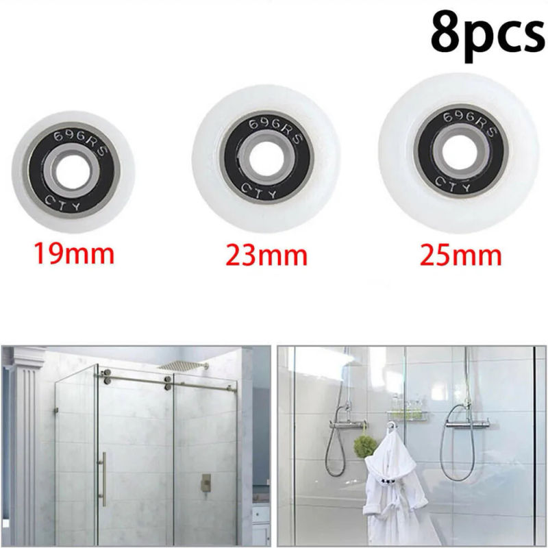 Description Picture 2 of itemReplacement Shower Door Rollers 1 Set 19/23/25mm 8Pcs Baths Parts For Shower Enclosures Replace Showers Spares