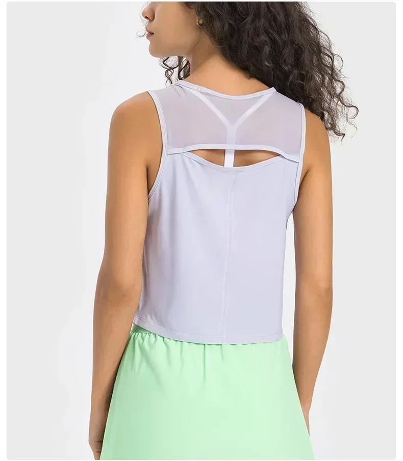 Description Picture 4 of itemLemon Buttery Soft Yoga Vest For Women Loose Fit Workout Tank Top Gym Wear Sleeveless Back Hollow Out Sportswear Sport Shirts