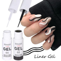 5ml Liner Gel Nail Polish Wire Silk Pen With Brush Black White Semi Permanent Painting Graffiti Tools Drawing Manicure Varnishes