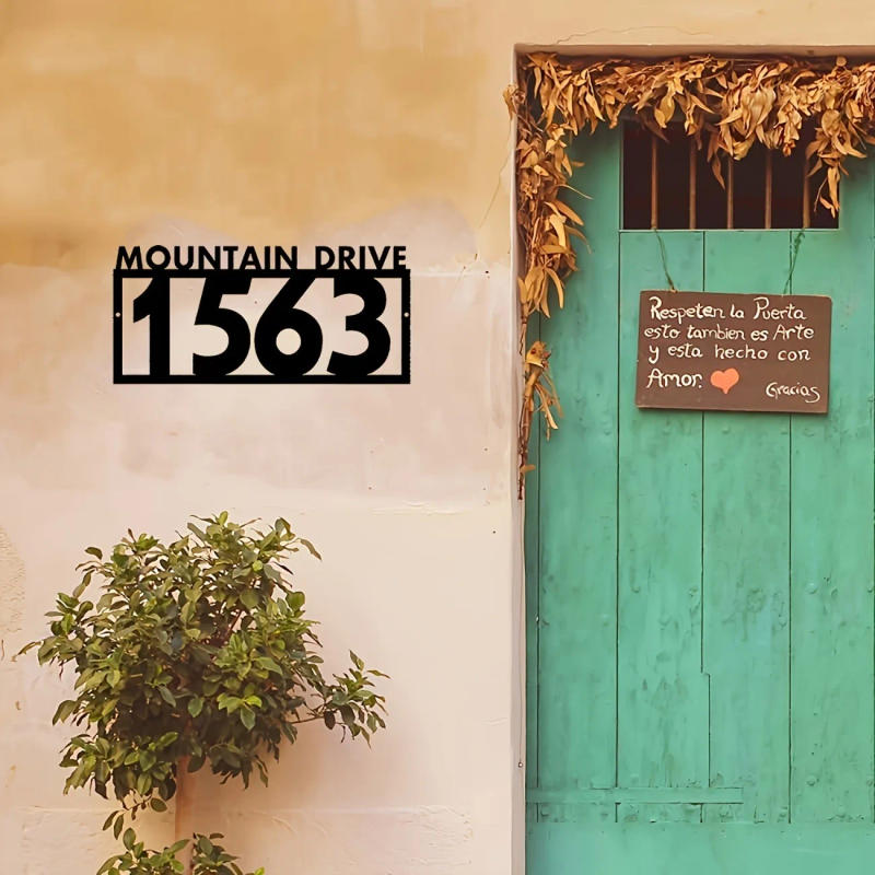 Description Picture 2 of itemCustom Metal Address Sign - Personalized House Number & Street Plaque, Durable Outdoor Wall Mount.