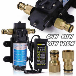 45/60/80/100W Self-priming Pump 110-240V Power Supply 16mm Quick Joint Water Pressure Diaphragm Pump Irrigation Watering EU Plug