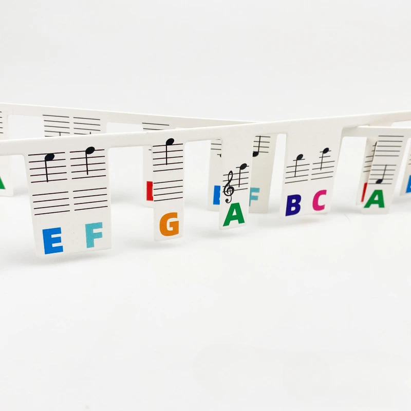 Description Picture 3 of item88 Keys White Cardboard Piano Keyboard Stickers Removable Keyboard Note Labels Beginner Piano Note Study Guide Piano Accessories