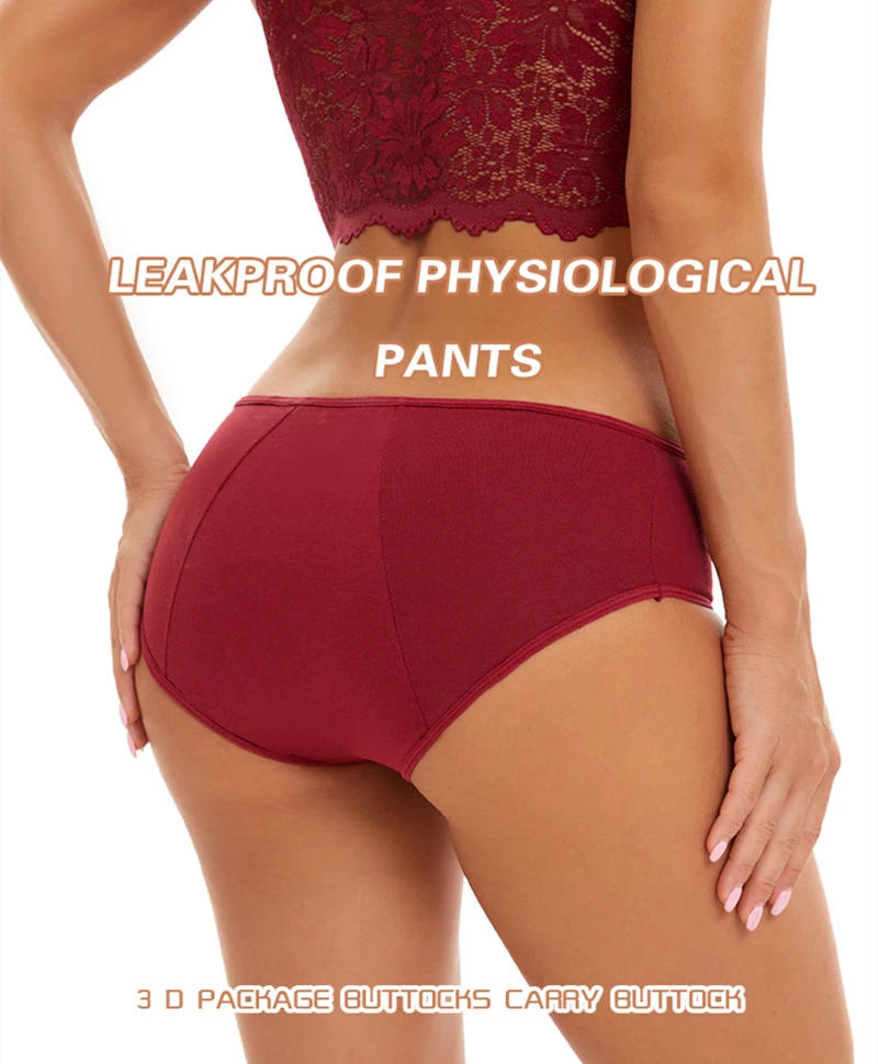 Description Picture 4 of itemLeak Proof Menstrual Panties Women Cotton Menstruals Underwear Plus Size Period Underpants Briefs Lingerie for Physiological