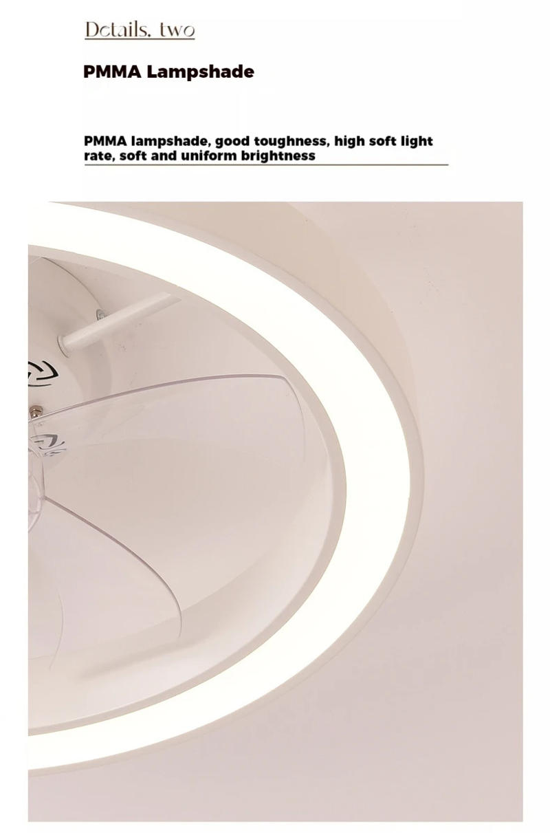 Description Picture 5 of item110V 220V 50CM Modern Ceiling Fan Led Light Dimmable Bedroom Living Room Ceiling Fan Lamp Acrylic Decor Adjustable 6 Level Speed