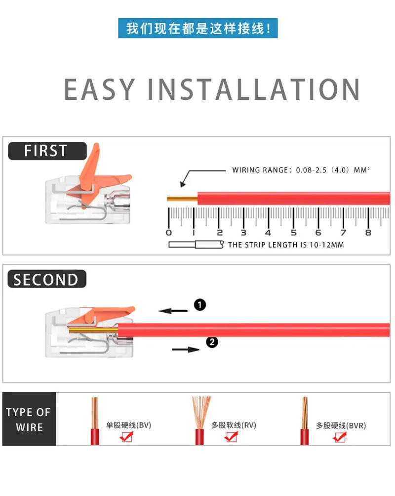 Description Picture 5 of item75Pcs Box Electrical Lever Mini Fast Wire Connectors 412/413/415 Electric Cable Clamp Mini Quick Wire Terminal Connector
