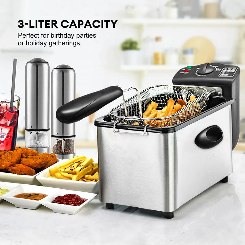 Description Picture 3 of itemElectric Deep Fryer Large Capacity Oil Oven Countertop Commercial Fryer for Street Vendors Fried Chicken Fries Pot EU/UK