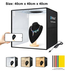 PULUZ 40cm Folding Portable Ring Light USB Photo Lighting Studio Shooting Tent Box with 6 x Dual-side Color Backdrops
