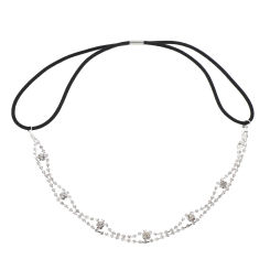 2 Pcs Headband Woman Headdress Chain Retro Decor Rhinestone Hair Accessories Girl