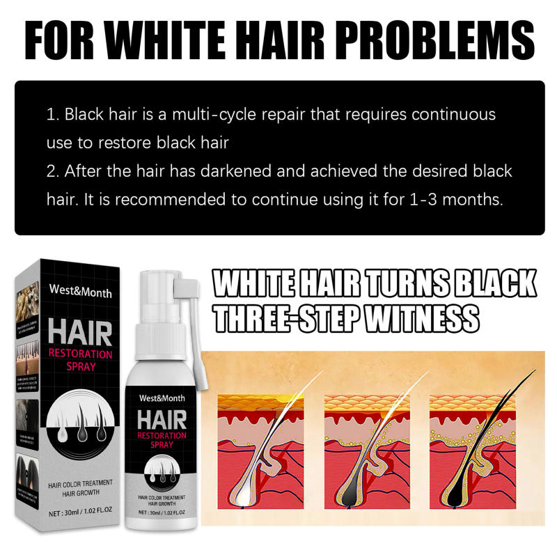 Description Picture 5 of itemGrey Hair Treatment Serum Anti Hair Loss Spray Hair Growth Spray Anti White Hair White Hair Repair Black Hair Spray Essence