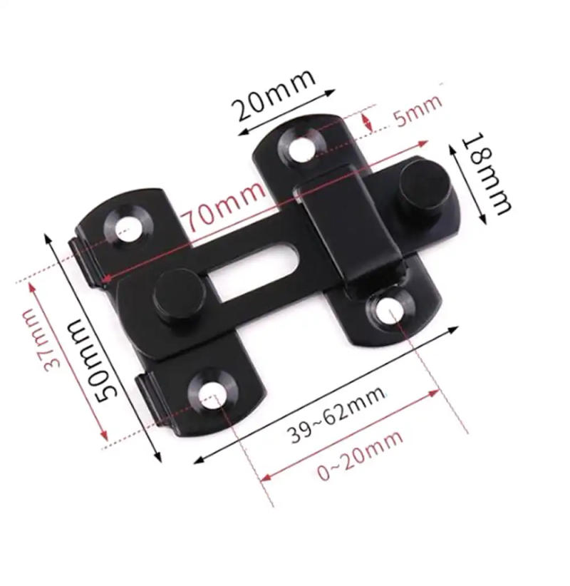 Description Picture 6 of itemStainless Steel Door Buckle Door Bolt 180° Anti-Theft Door Lock Buckle Door Latch Push-Pull Door Lock