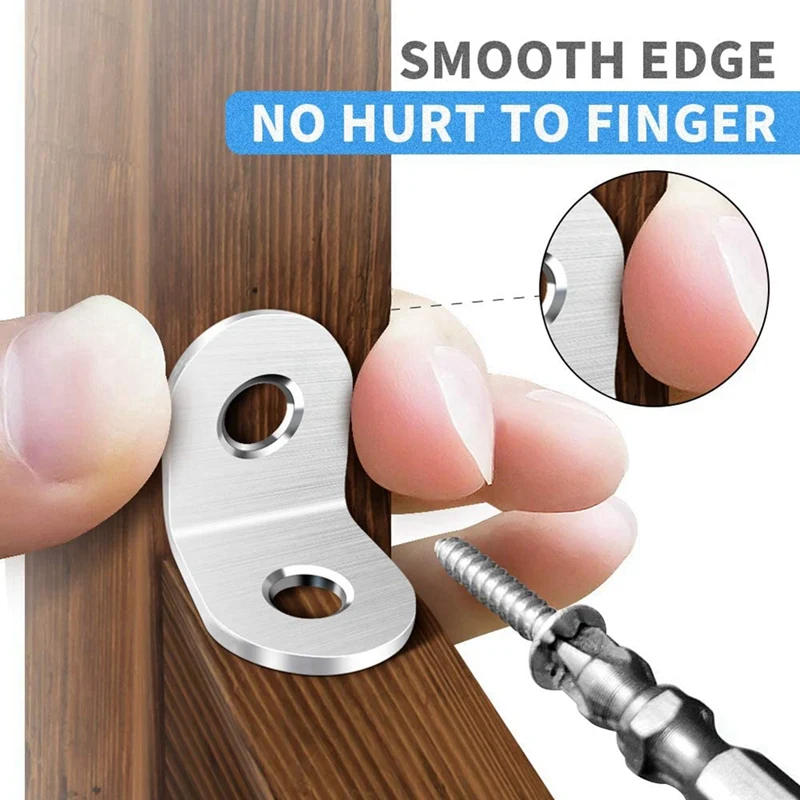 Description Picture 5 of item120PCS L Bracket Corner With 240PCS Screws, Corner Bracket, Angle Bracket Fastener For Wood Furniture Bedframe Cabinet