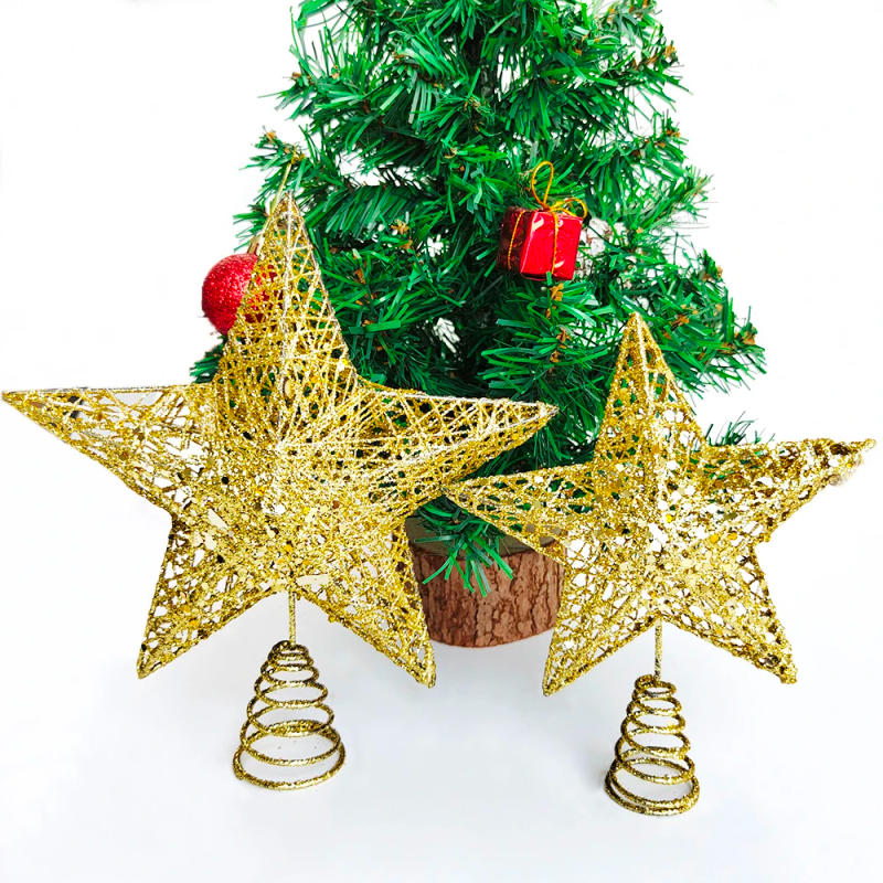 Description Picture 4 of item20/15Cm Christmas Tree Topper Star Gold Glitter Iron Red Sliver Stars Merry Christmas Decorations 2022 Xmas Tree Ornaments
