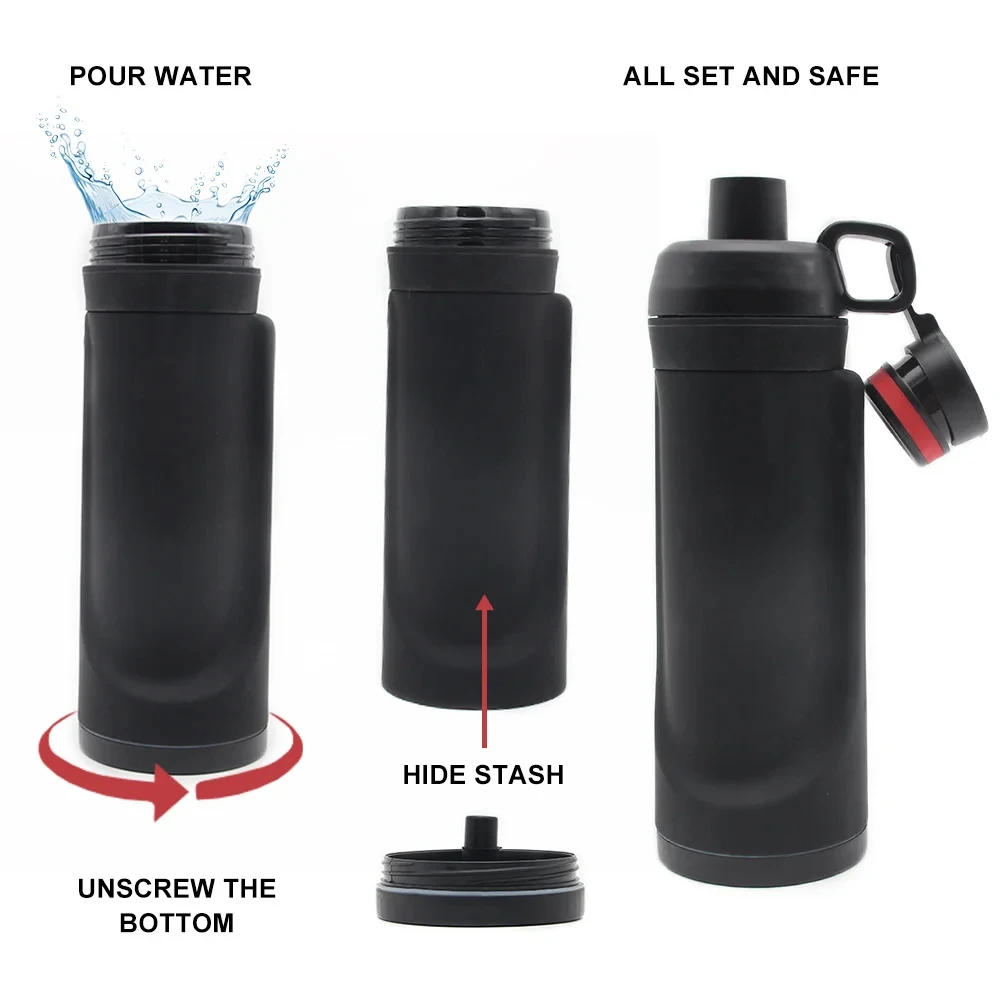Description Picture 3 of itemBottle with Secret Compartment Undefined ampSecret Phone Pocket Hiding Stash Pill Organizer Plastic Cup stash jar