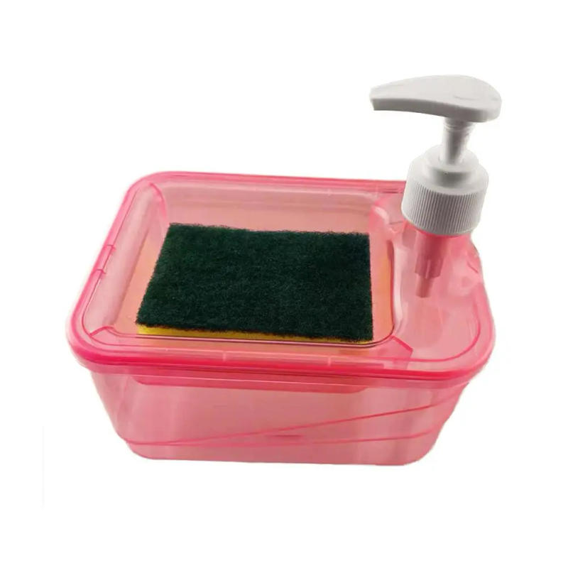 Description Picture 3 of item3in1 Soap Dispenser & Scrubber Holder with Sponge Plastic Hand Soap/Dish Soap Dispenser for Kitchen Bathroom