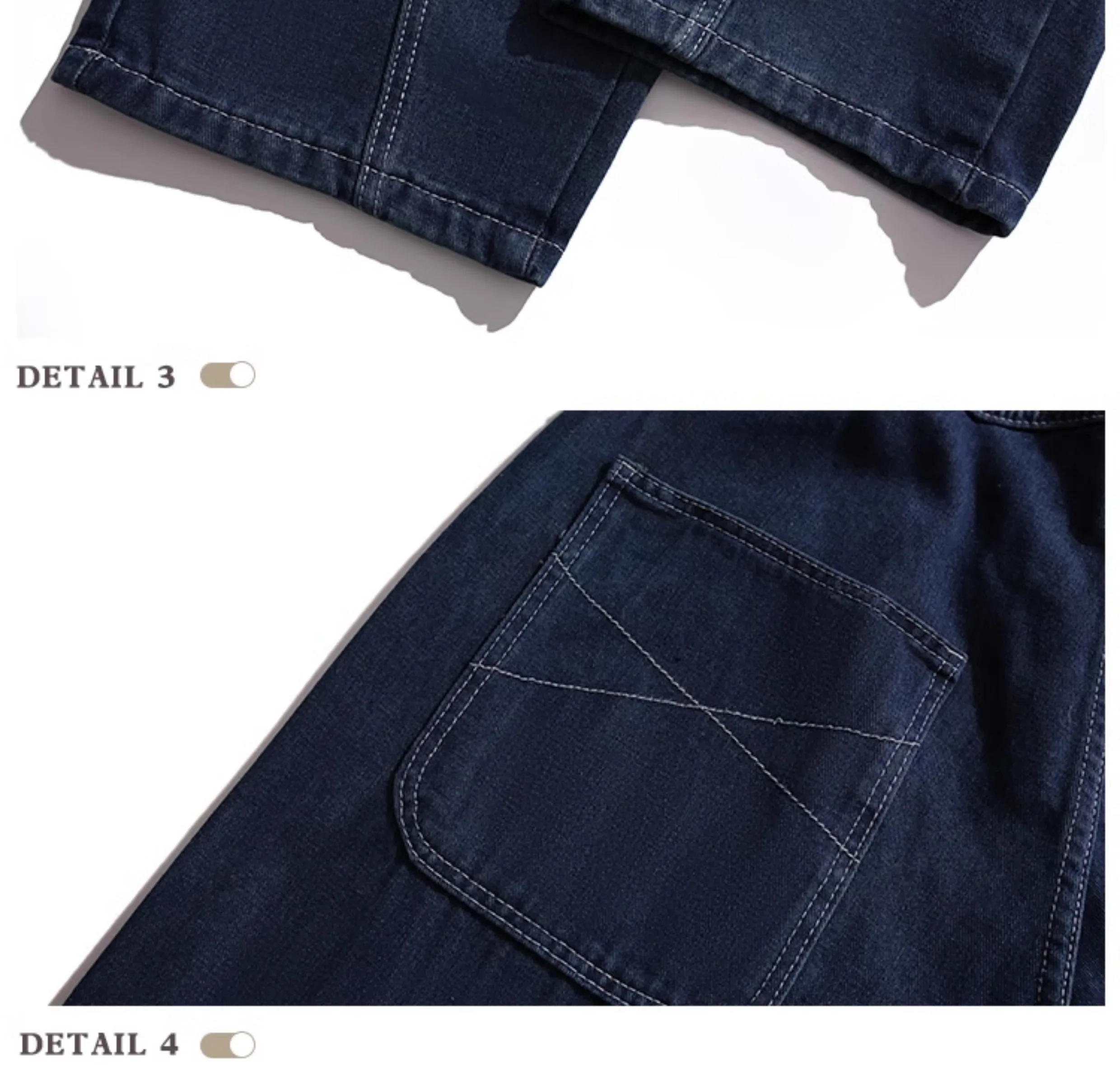 Description Picture 6 of itemJapanese Stitching Jeans Men and Women Spring Leisure High Street Wide-Leg Harem Pants American Workwear Fashion Brand