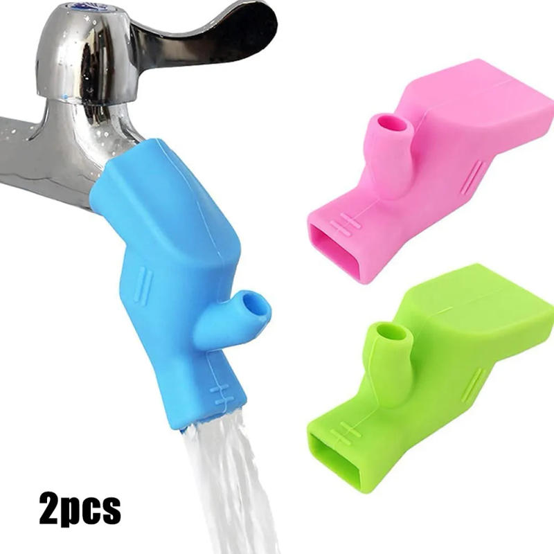Description Picture 4 of item2pc Silicone Kitchen Extension Tap Filter Nozzle Faucet Extender  Water Saving Tap Nozzle Bathroom Sink Accessories