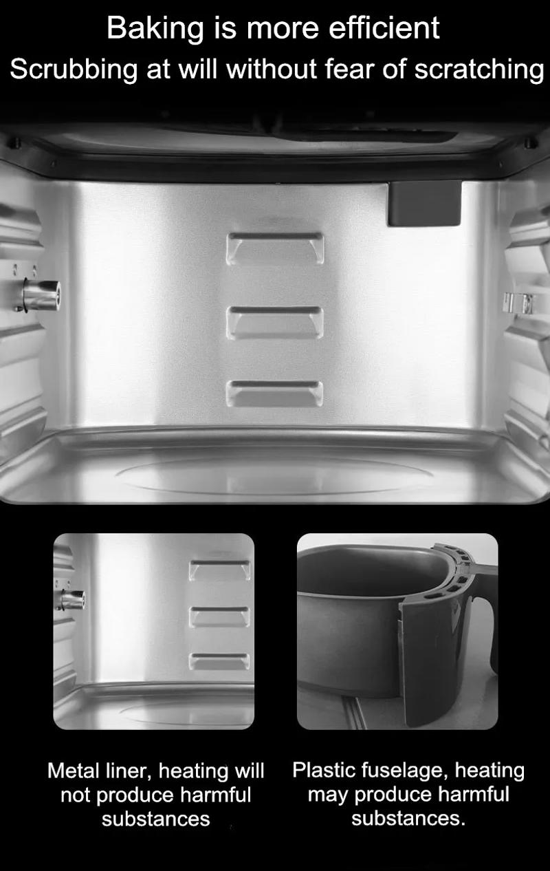 Description Picture 6 of itemAir Fryer Visual Home Automatic Electric Oven 12 Liters Large Capacity Multifunctional Lampblack Electric Frying Pan Black