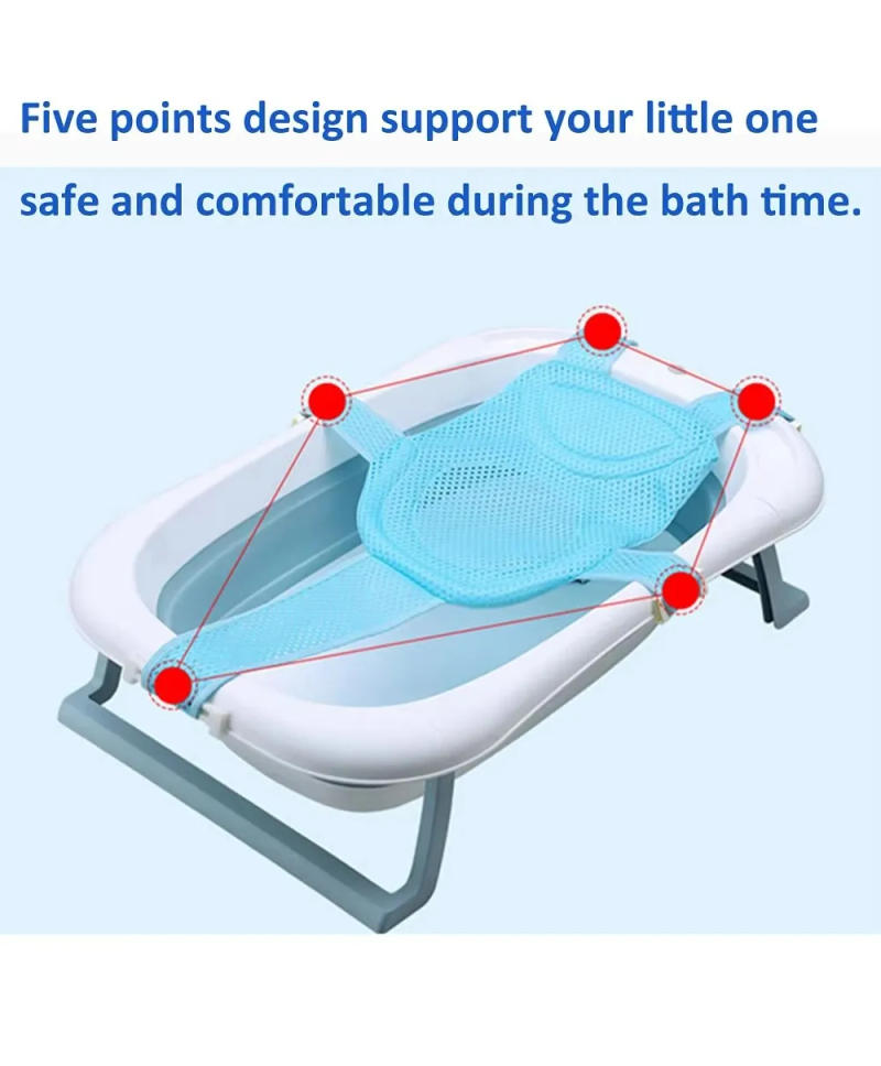 Description Picture 6 of itemAdjustable Anti-slip Baby Bath Seat Support Net Mat Shower Mesh Hammock For Baby Bathtub Newborn Bath Pillow Baby Shower Bath