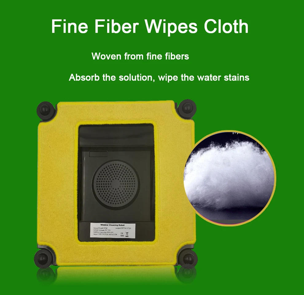 Description Picture 4 of itemWindow Cleaning Robot Mop High Class Cloth Square Clean Wipes Window Cleaner Accessories For Purerobo W-S3 W-S8S W-S3S Robot