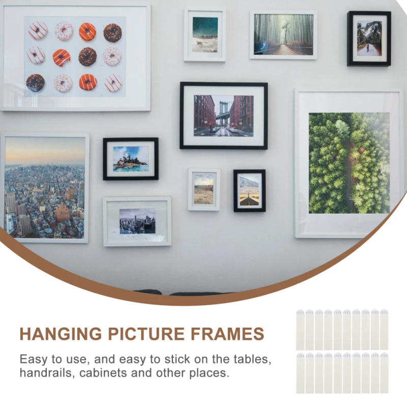 Description Picture 6 of item30pcs DIY Photo frame Stickers Picture frame Display Double Sided Self-adhesive Tape Wall Hooks Traceless Stickers home Decorate