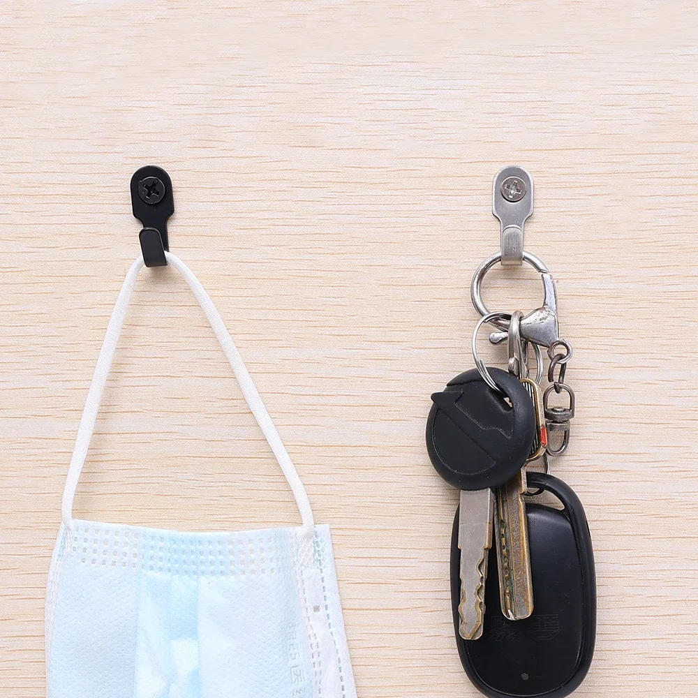 Description Picture 5 of item20/1Set Mini J-shaped Hook with Screw Stainless Steel Items Key Rack Wall Punching Hooks Kitchen Accessories Bathroom Hardware