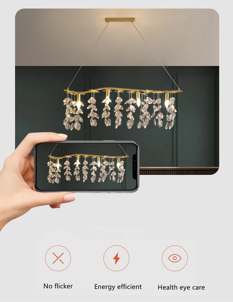 Description Picture 2 of itemWater Droplet Crystal Chandelier Luxury Hotel Lobby Restaurant Pendant Light Living Dining Room Ceiling Light for Home Decor