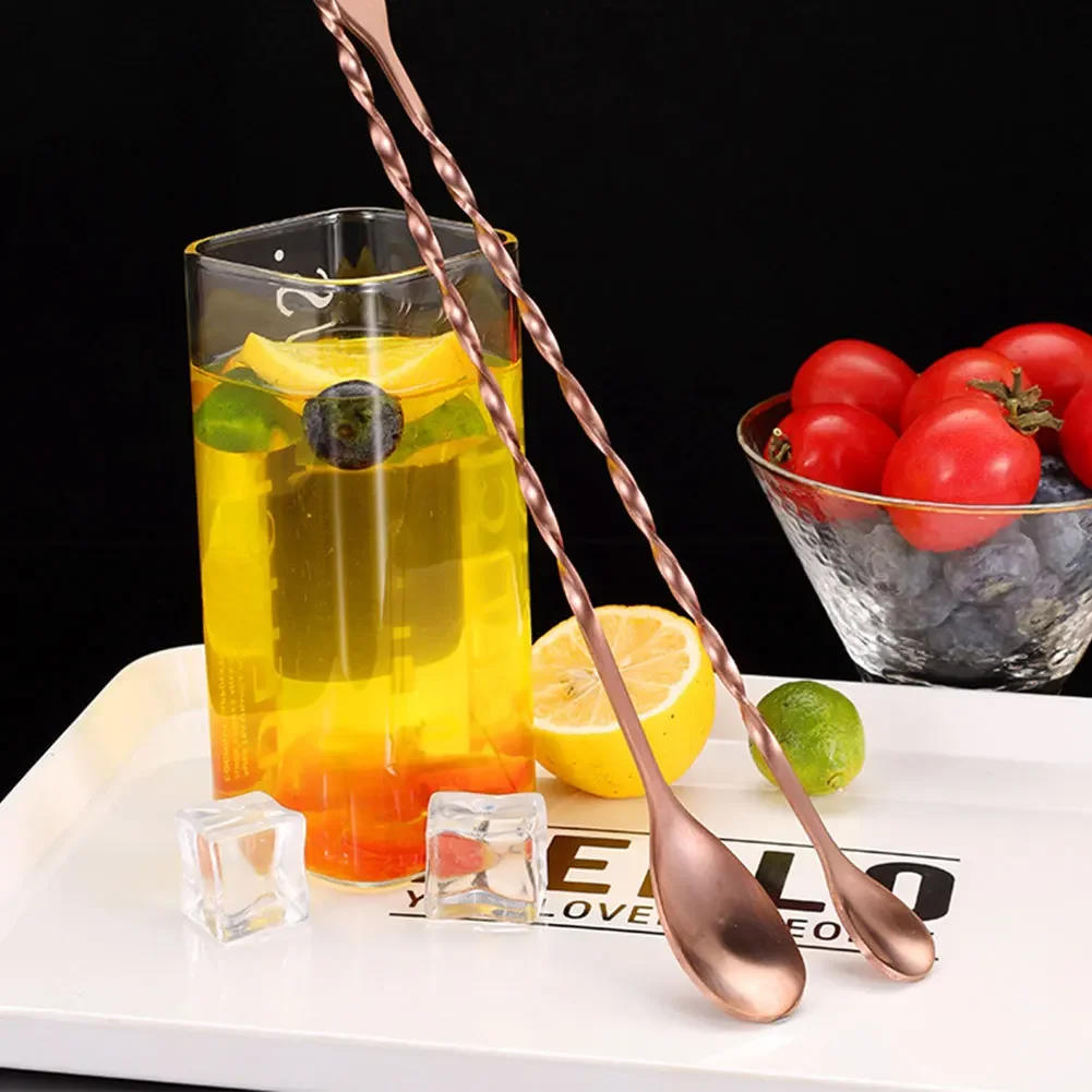 Description Picture 5 of itemCreative Long Spiral Handle Cocktail Spoon Stainless Steel Whisky Wine Mixing Spoon Shaker Muddler Stirrer Bar Accessories