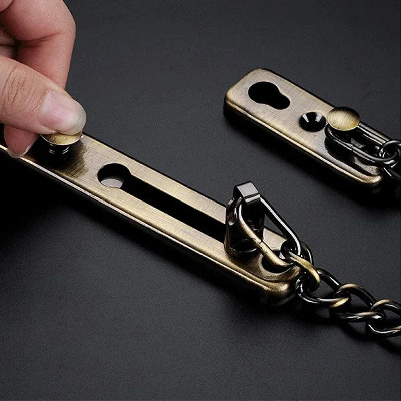 Description Picture 6 of itemStainless Steel Anti-theft Chain Non-perforated Hotel Door Chain Buckle Security Door Latch Deadbolt Window Accessorie