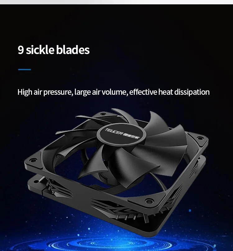 Description Picture 4 of itemTEUCER PC Computer Case Fan PWM 4 Pin 120mm Silent 12CM Fan CPU Cooler Cooling Fan Cooling Radiator Fan 12V Adjust Fan Speed