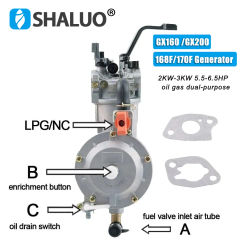 New 3KW 168F 170F Gasoline Generator  LPG Carburetor Dual Fuel LPG NC Gas Carburetor Conversion Kit For Generator Parts 6.5HP