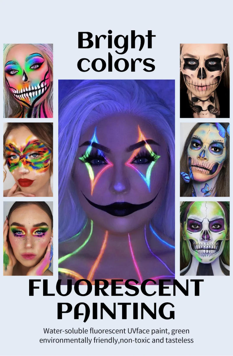 Description Picture 4 of itemHalloween Makeup Body Face Paint 8 Colors Make Up Kids Face Cosmetics Party Make Up Paint Professional Faces Durable Gadgets