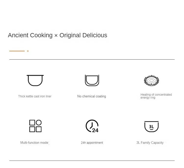 Description Picture 4 of item220V Smart Mini Rice Cooker, Cast Iron Pot 3L Cast Iron Pot Electric Rice Cooker Without Coating