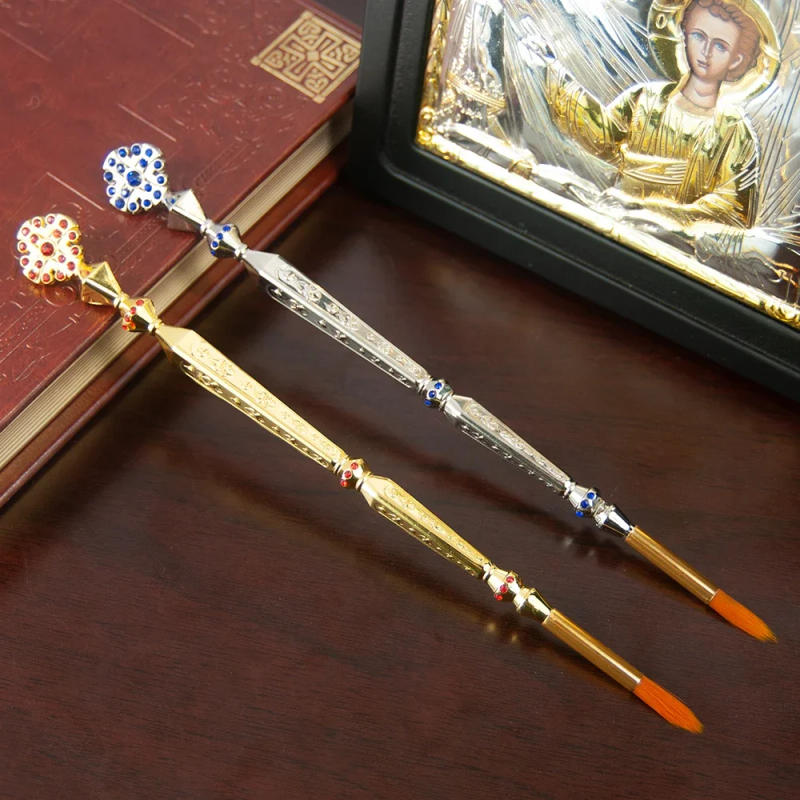 Description Picture 3 of itemOrthodox Church Sacred Oil Ritual Supplies with High-Quality Metal Vessels and Exquisite Diamond Inlaid Perfect Souvenirs