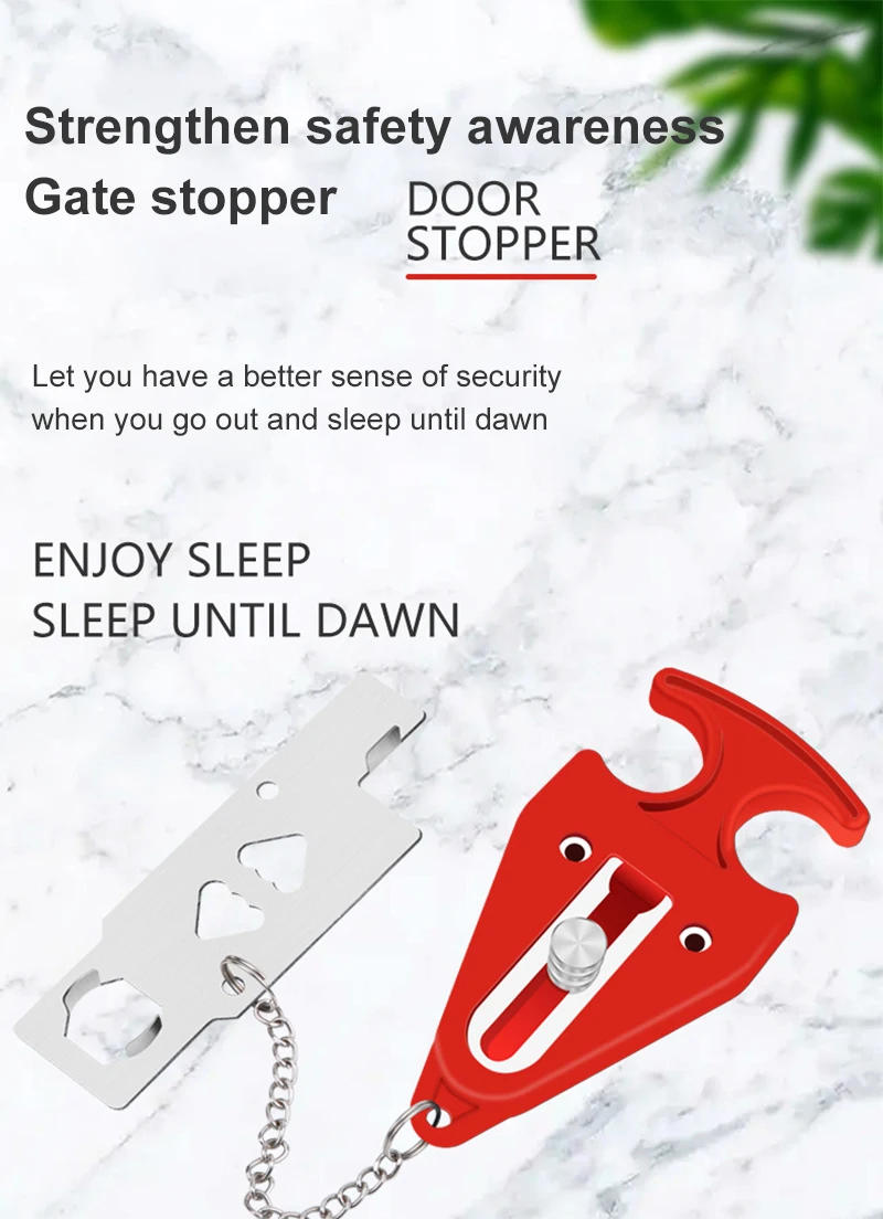 Description Picture 5 of itemPortable Door Lock Self-Defense Anti Theft Door Locks Safety Latch Door Stopper Security Hotel Apartment Travel Home Door Locks