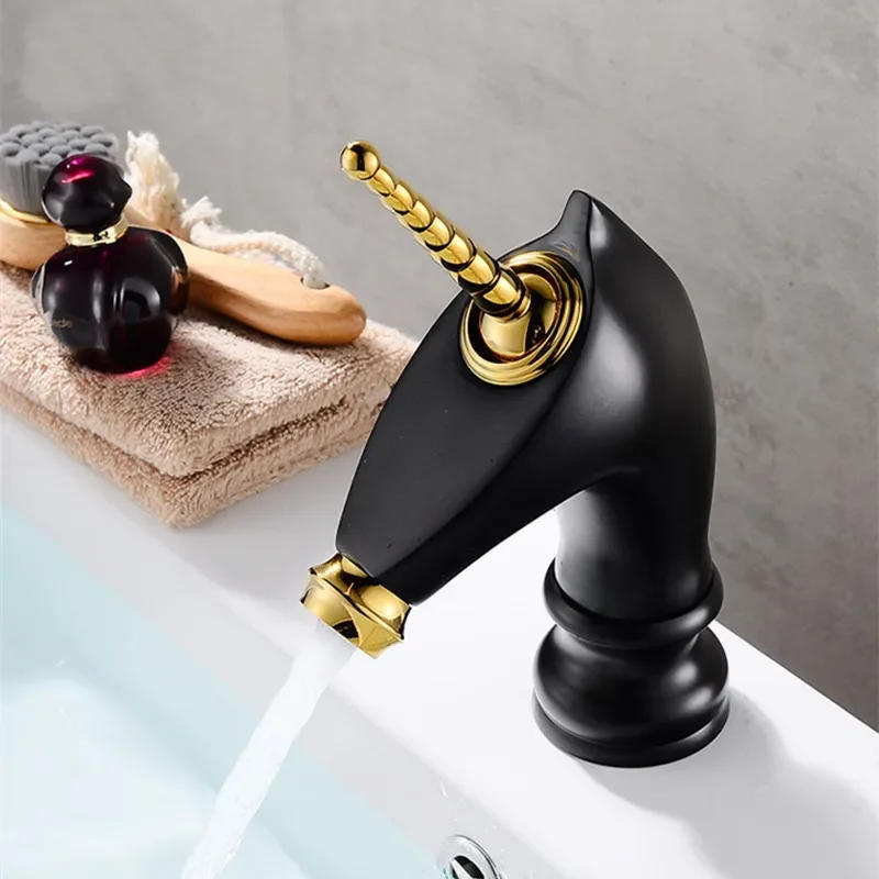 Description Picture 5 of itemBasin Faucets Brass unicorn Bathroom Sink Faucet Single Handle Deck Mounted Toilet Hot And Cold Mixer Water Tap