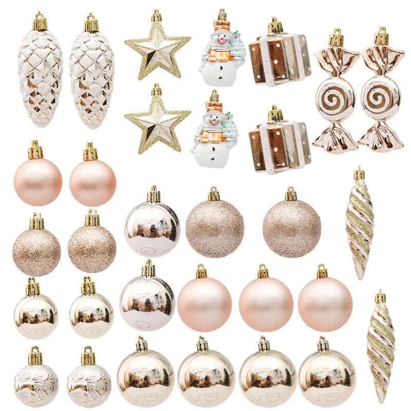 Description Picture 3 of item29/20Pcs Christmas Tree Balls Hanging Pendant Candy Cane Pine Cone Ornament Set Christmas Home Decoration 2024 Navidad New Year