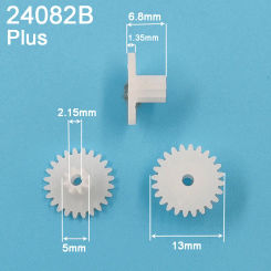 24082B Plus 0.5M Dual Gear 13mm Diameter 24 Teeth + 8 Teeth POM Plastic Pinion Toy Parts Wheels 24082A