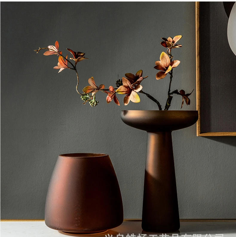 Description Picture 5 of itemNordic Light Luxury Home Decor Frosted Glass Vase Living Room Decoration Table Flowers Hydroponic Vase Terrarium Decor