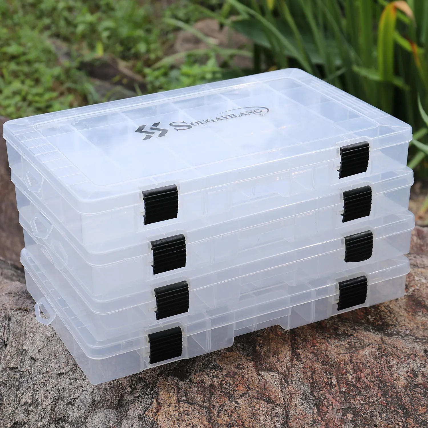 Description Picture 2 of itemSougayilang Fishing Tool Box 1/2/4pcs 3600 3700 Plastic Bait Storage Box Portable Fishing Tackle Suitable for A Variety of Bait