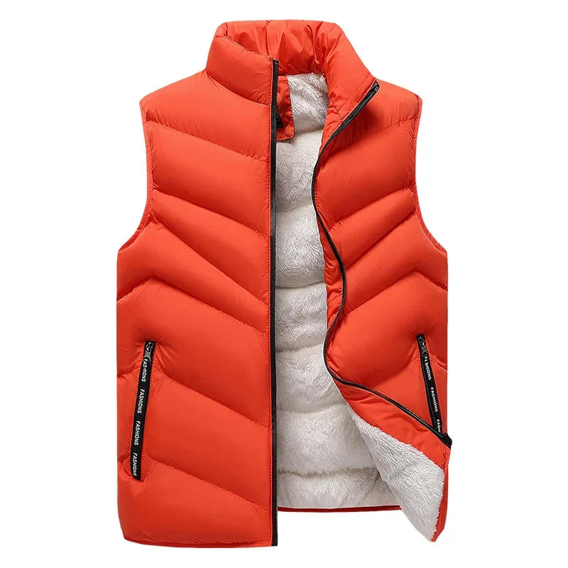 Description Picture 4 of itemCotton Jacket  Men's Autumn Winter New Solid Color Vest  Pocket Sleeveless Parka Loose Simple Commuting
