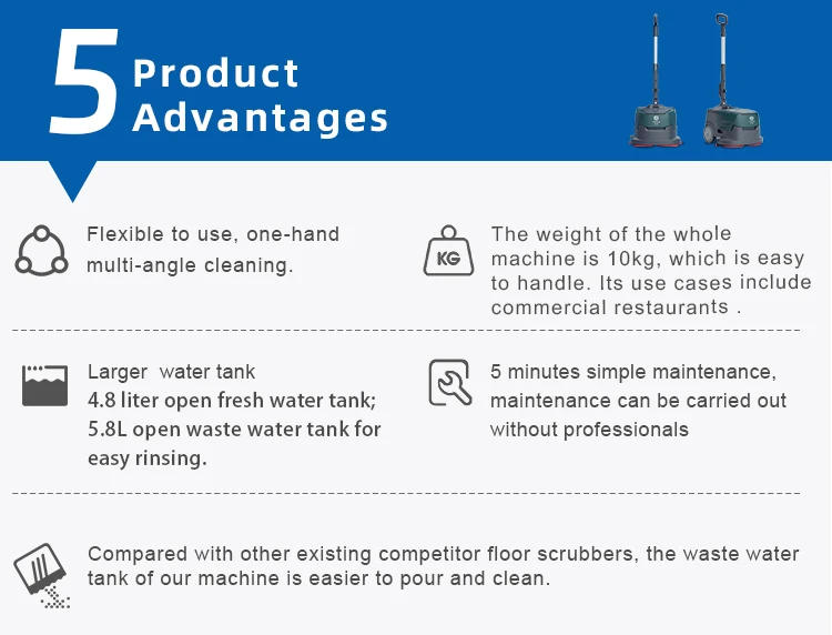 Description Picture 5 of itemTiktok Hot Selling K1 Electric Cleaning Brush Compact Walk Behind Mini Micro Floor Scrubber