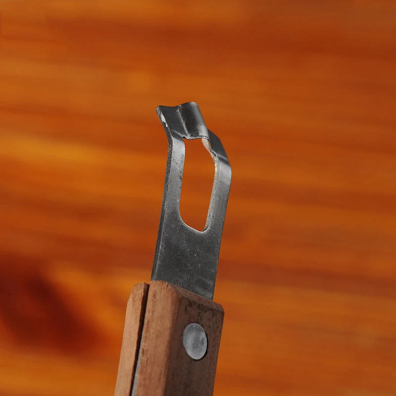 Description Picture 4 of item2PCS Channel Knife, Cocktail Garnish Citrus Zester, Wood & Stainless Steel Bar Tool with Rivets
